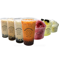 Gobelets en plastique biodégradable personnalisés de 12/16 oz |   Convient aux tasses à thé au lait, idéal pour les boissons froides et les fêtes
