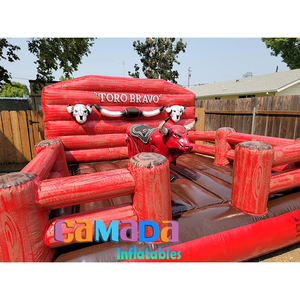 Taureau mécanique à vitesse réglable avec base gonflable pour les fêtes et les parcs d'attractions - Product Image 2