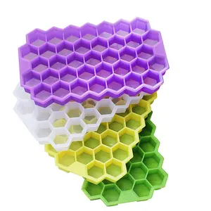 DIY硅胶冰格可堆叠蜂窝模具37格冰箱厨房工具用品