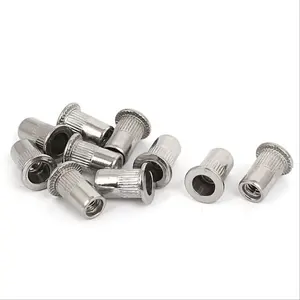 Nuts Aluminum Stainless Steel Rivnut Flanged Flat Csk Head Knurled Round Threaded Insert Rivet Nut Open End Rivnut