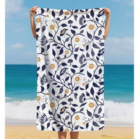 Luxury Beach Towel with Quick-Dry & Customizable Storage Bag Modern Tropical Style Printed Design