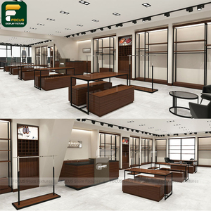 Modern Apparel Shop Display Rack Fashion Cabinet <b>Wall</b> Shelving Cashier Counter Boutique Lighting Fixture - Product Image 5