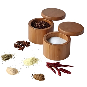 Classic Wooden <b>Storage</b> <b>Jar</b> <b>for</b> <b>Kitchen</b> Counter Organization Dry Food <b>Storage</b> Container Lid 250mL Capacity Eco-Friendly - Product Image 1