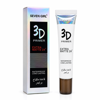 Prebase de Maquillaje en Gel Transparente 3D SEVEN GIRL, Extra Mate, Control de Grasa 24H, Impermeable, Disimula Poros, en Tubo
