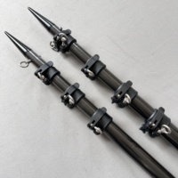 Perche télescopique en fibre de carbone, sur mesure, 100% fibre de carbone