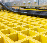 Grilles en PRV non conductrices, panneaux de sol isolants électriques en GRP pour salle de poste de transformation