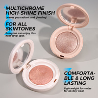 Palette de highlighter pressé personnalisée, pigmentée, scintillante, rose, végane, marque privée, logo personnalisé