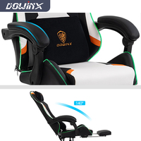 Chaise de course Silla Chaise de jeu d'ordinateur Chaise de jeu ergonomique Led Rgb avec réglage en hauteur et repose-pieds