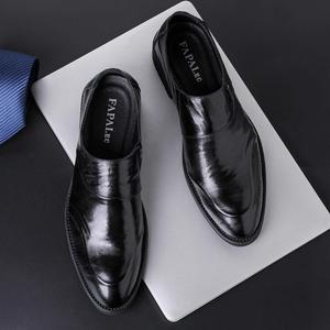 Chaussures en cuir de luxe pour hommes 2025 de qualité supérieure, à lacets, grandes tailles, avec logo personnalisé, pour le bureau - Product Image 3