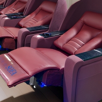 Canapé en cuir moderne de luxe Mobilier VIP Home Cinéma Fauteuils inclinables électriques Canapé en cuir véritable pour cinéma en métal