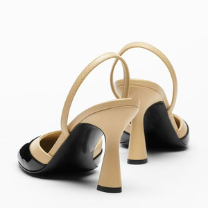 Sandales à talons hauts pour femme, grande taille 45, à bride arrière, bout rond, patchwork, style slingback, multicolores - Product Image 5