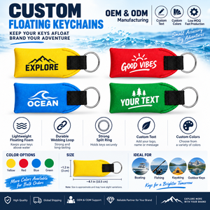 Porte-clés flottant en néoprène personnalisé par sublimation pour la navigation de plaisance, le kayak, la planche à pagaie, la voile, les sports nautiques, fabrication OEM ODM - Product Image 4