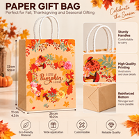 Sacs en papier cadeau pour Thanksgiving, sacs en kraft personnalisés avec logo et poignées pour pâtisseries, biscuits, friandises et cadeaux de fêtes