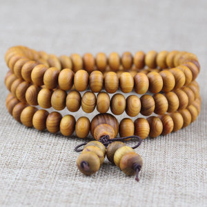 Bracelets en cyprès de Sichuan, 108 perles, style abaque, perles de prière bouddhistes, bijoux religieux unisexes, origine Hangzhou - Product Image 1