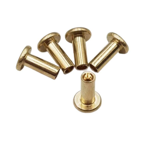 Rivets semi-tubulaires à tête plate de haute qualité en cuivre H59 H62, laiton, nickelé, étamé, 3 mm 4 mm, DIN7338 - Product Image 1