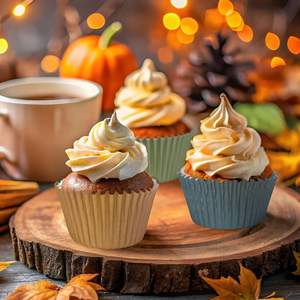 Moules à cupcakes d'automne 11 cm x 6 cm, gobelets à pâtisserie en papier chauds pour l'automne, couleurs de mariage, emballages standard pour muffins et cupcakes pour les fournitures de fête - Product Image 4