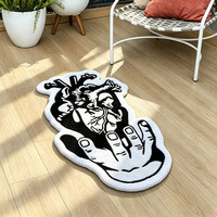 Tapis en peluche fait main en forme de cœur anatomique, style gothique, pour la décoration intérieure