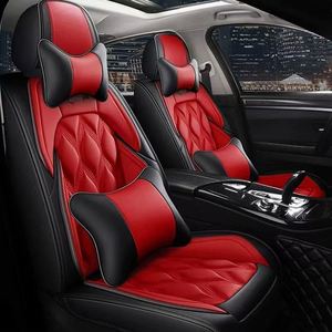 Siège de voiture toutes saisons exclusif transfrontalier, nouveau, avec couverture intégrale, motif diamant, en cuir synthétique PVC, avec support lombaire - Product Image 1