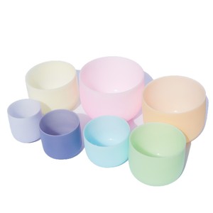 Frosted Color 7 Chakra <b>Crystal</b> Singing <b>Bowl</b> Set, Quartz Sound <b>Bowl</b> Healing Instrument for Sound Bath & Chakra Balancing - Product Image 2