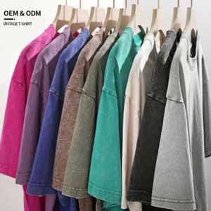 Custom Logo Acid Washed Vintage T Shirt Distressed Heavyweight <b>Blank</b> Oversized Tshirt 100% Cotton Heavy <b>Weight</b> for Men's T-Shirt - Product Image 6