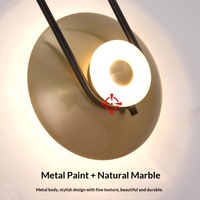 Lampe murale LED en fer de style nordique de luxe pour salon, chambre à coucher, couloir avec abat-jour en verre, lumière chaude 3000K