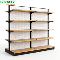 Étagère de présentation robuste en métal Highbright HBE-SR pour supermarché, 6 étagères solides, antidérapantes, autoportantes, revêtement en poudre époxy