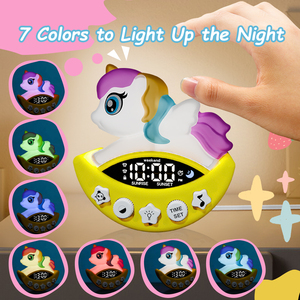 Digitaler Wecker für Kinder, intelligenter Einhorn-Wecker, Nachtlicht, Schlaftrainingsgerät, Tischwecker, Schlummerfunktion, USB-betrieben - Product Image 5