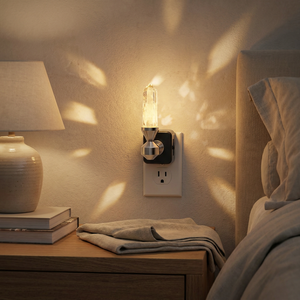 Lámpara Nocturna de Cristal Curativa LOHAS con Sensor de Anochecer a Amanecer, Regulable, Moderna, Enchufable, para Meditación, Sala de Estar, Dormitorio - Product Image 1