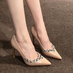 7cm 9cm New Fashion <b>Closed</b> <b>Toe</b> Pumps High <b>Heel</b> Women New Model Thin <b>Heel</b> Pointed <b>Toe</b> Diamond Elegance High <b>Heel</b> Shoes - Product Image 2