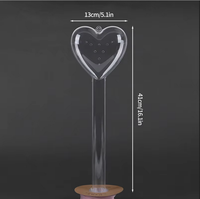 Matériel d'emballage en plastique DIY pour boules de fleurs Bobo en forme de cœur, boîte d'emballage en acrylique, fournitures d'emballage pour bouquet de cadeaux pour la fête des mères et les anniversaires
