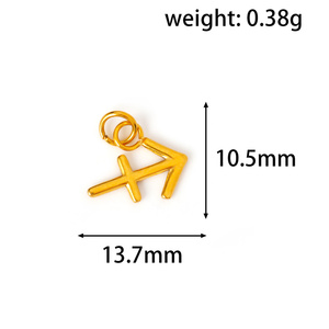 Vente en gros de 12 breloques signes du zodiaque, mini pendentifs <span class=keywords><strong>horoscope</strong></span> en acier inoxydable pour la fabrication de colliers - Product Image 4