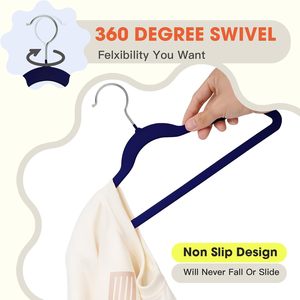 Perchas de terciopelo azul oscuro para trajes y abrigos, perchas infantiles para ropa. - Product Image 5