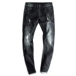 Factory Outlet Mens Ripped Skinny Jeans Ripped Broek Voor Mannen