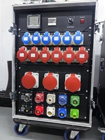 Boîte de distribution électrique portable ST Custom US Edison 400A avec entrée Camlock et sorties 63A, 32A, 16A, étanche, anti-poussière et ignifuge