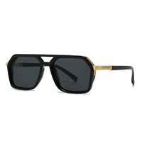 Nouvelles lunettes de soleil tendance pour hommes, design polygonal, double pont, protection UV400, logo personnalisé, en polycarbonate