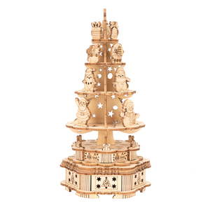 Caja de Música de Madera 3D con Forma de Árbol de Navidad, Rompecabezas Armonioso de Tamaño Personalizado para Regalo de Fiesta Navideña - Product Image 3