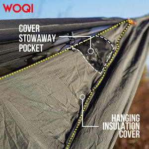 Hamaca portátil de nylon Woqi con mosquitera para acampar, hacer senderismo, viajar, ir a la playa, usar al aire libre - Product Image 2