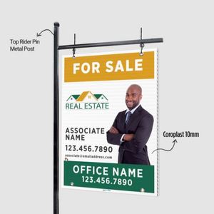 Letrero Inmobiliario de Alta Visibilidad para Venta, Uso en Exteriores, Ideal para Anuncios de Propiedades, con Marco para Colgar - Product Image 4