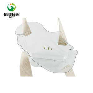 Poignée en tissu transparent pvc cabas shopping en vinyle transparent sac fourre-tout - Product Image 5