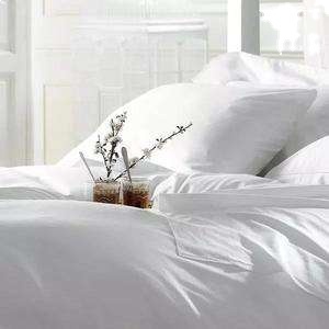 Logo personalizzato Premium hotel letto 100% cotone copripiumino bianco lenzuola hotel biancheria da letto - Product Image 2