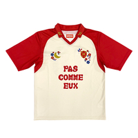 Camiseta de fútbol retro personalizada para hombre, camiseta de fútbol recortada cuadrada de poliéster de malla holgada