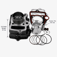 Kit cylindre à gros alésage 50 mm Honda C70 JH70, compatible avec Honda C70 JH70 Cubs, améliore les performances du moteur, joints de soupape inclus
