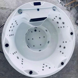 กลม4คนอ่างน้ำร้อนกลางแจ้ง jacuzy ผ่อนคลายนวดเซ็กซี่สำหรับผู้ใหญ่อ่างสปาอ่างอาบน้ำร้อนไม้ว่ายน้ำสปา - Product Image 4