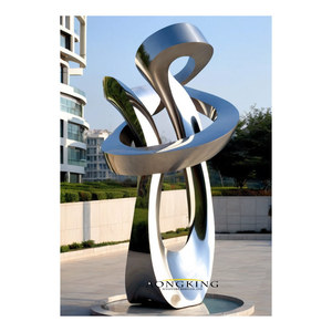 Grande sculpture d'escalier en spirale moderne en acier inoxydable, artisanat métallique abstrait, statue d'art en forme d'escalier tourbillon - Product Image 5