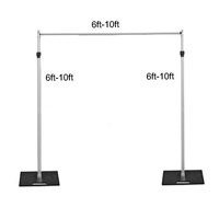 Kit de support de toile de fond réglable en métal de 3 m x 2 m pour mariages, fêtes et événements d'anniversaire