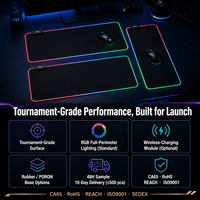 Tigerwings Pengisi Daya Ponsel Nirkabel Alas Mouse Rgb Alas Meja Panjang Permukaan Halus dengan Tepi Jahitan Anti Aus Alas Mouse Gaming