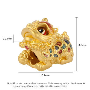 Brazalete de Lujo con Cuentas de León en Oro Sólido de 24K, Estilo Chino, Accesorios y Componentes de Joyería al por Mayor - Product Image 5