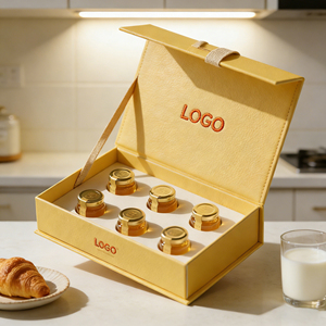 Scatola Regalo di Lusso in Carta Speciale con Logo Personalizzato ISO9001, Confezione con Inserto Personalizzato per Vasetto di Miele, Scatola Vuota con Logo - Product Image 2