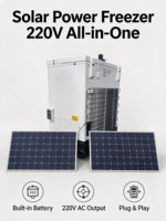Réfrigérateur-congélateur solaire portable mobile avec panneau et batterie 24V 60Ah Lifepo4 1000W solaire 40A MPPT