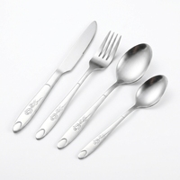 Ensemble de couverts modernes minimalistes en acier inoxydable épaissi ; Couverts de style occidental à motif floral ; Couteaux à steak et fourchettes